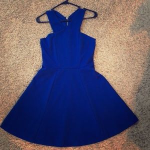 Express Fit and Flare Royal Blue Dress